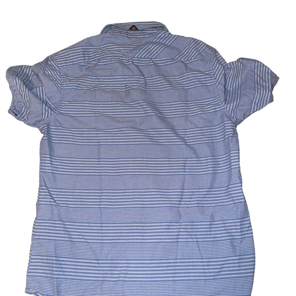 Split Co USA Men’s Button Down Short Sleeve Shirt Size Medium Blue Gray - Picture 7 of 7